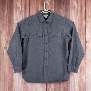 LL Bean Mens Size Large Regular Chamois Cloth Shirt Traditional Fit Gray 187923